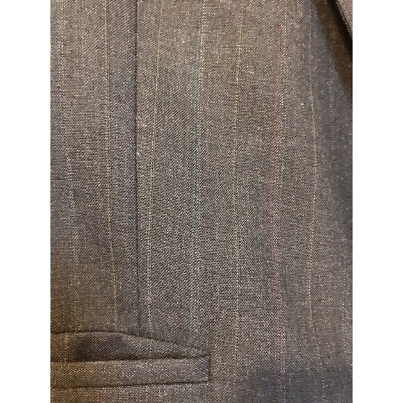 Christian Brooks Blazer Suit Jacket Mens Size 40 wool 100% Charcoal Pinstripe - Picture 2 of 4